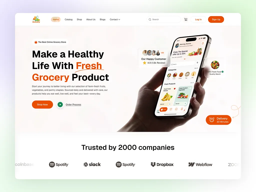 Landing page example